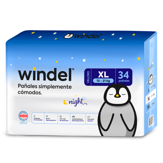 Windel XL Night 🌙 34 unidades